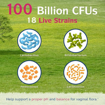 Innate Vitality Probiotics for Women, 100 18 Strains, B6 P5P, P5P, Vaginal 60 Caps