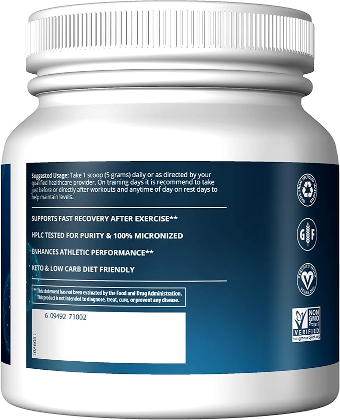 MRM Nutrition Creatine Monohydrate 500 | 100% micronized | Amino acids | Muscle Recovery + Energy Production | Keto + Low-carb Friendly | Performance Powder | 100 Servings