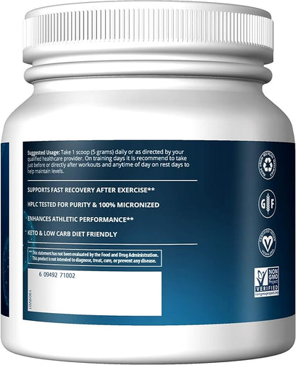 MRM Nutrition Creatine Monohydrate 500 | 100% micronized | Amino acids | Muscle Recovery + Energy Production | Keto + Low-carb Friendly | Performance Powder | 100 Servings