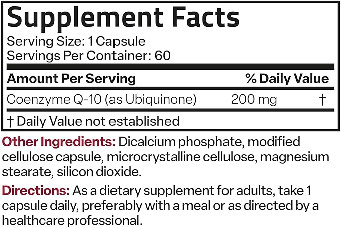 Bronson CoQ10 200 MG High Potency 60 Vegetarian