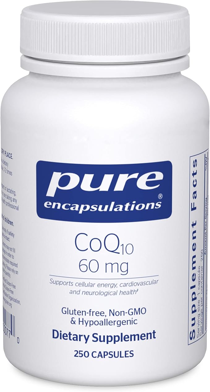 Pure Encapsulations CoQ10 60 mg Q10 Supplement 250 Capsules