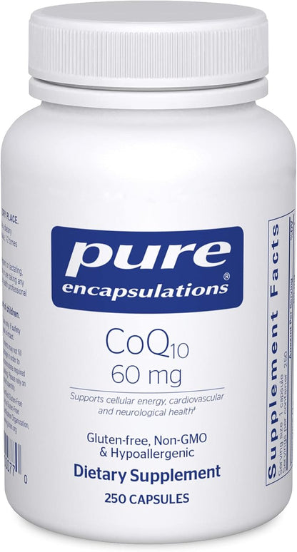 Pure Encapsulations CoQ10 60 mg Q10 Supplement 250 Capsules