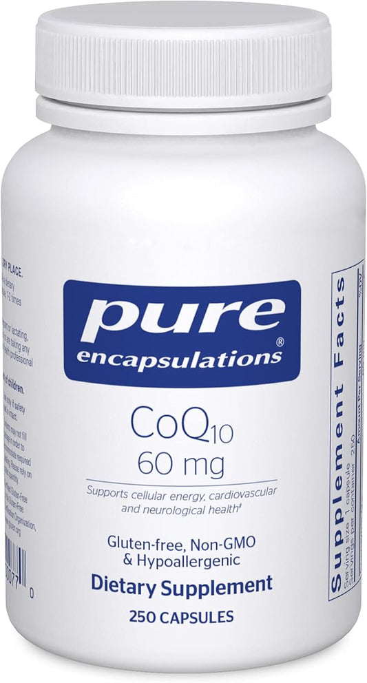 Pure Encapsulations CoQ10 60 mg Q10 Supplement 250 Capsules