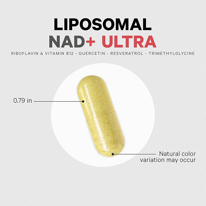 Codeage Liposomal NAD+ with Resveratrol & Vitamin B - NAD Plus Ultra for Energy & Healthy Aging Support - NAD Vitamin Supplement with Quercetin, Betaine, Riboflavin - Bioavailable - 90 Capsules