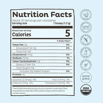 KOS USDA Organic Blue Spirulina Powder, Phycocyanin 27 Servings