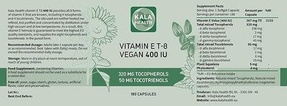 Kala Health Vitamin E 8 Tocopherols 400 IU