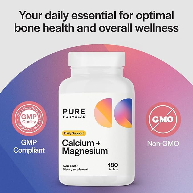 PureFormulas Calcium + Magnesium 180 Tablets
