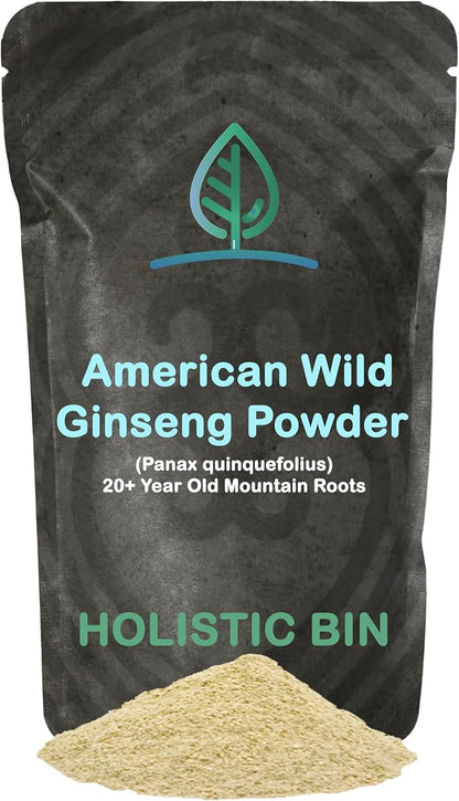 Wild American Ginseng Powder Pure Organic 20+ Year (25 grams)