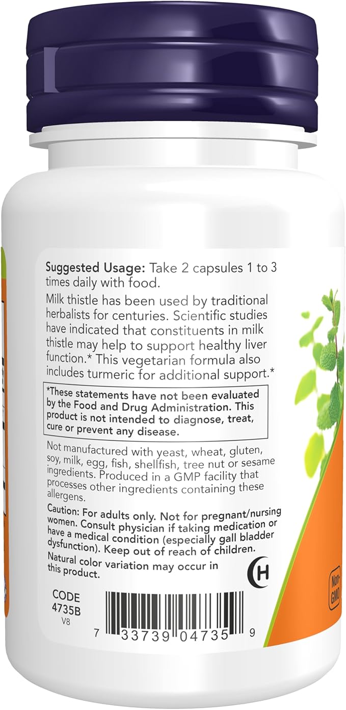 NOW Supplements, Silymarin Milk Thistle Extract 150 mg 60 Veg