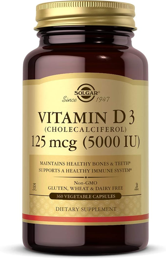 Solgar Vitamin D3 Cholecalciferol 125 mcg 5000 IU 360 Count
