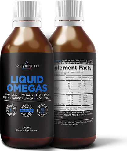 Livingood Daily Fish Oil Supplements 3 Fatty (200ml) -