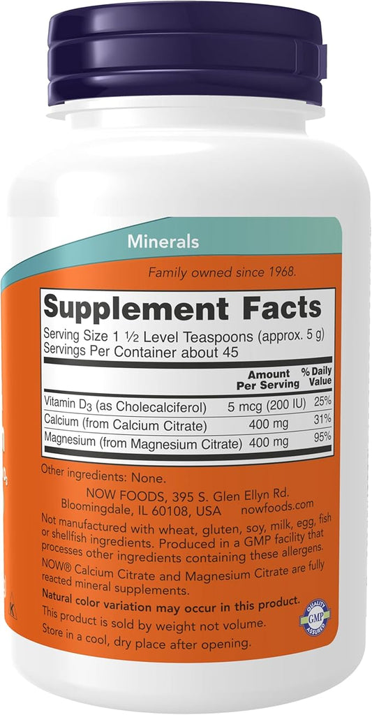 NOW Supplements, Calcium & Magnesium Citrate D3, Supports 8-Ounce