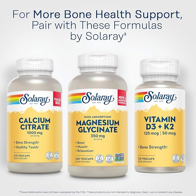 Solaray Magnesium Glycinate, New & Improved 60 Day 60 Servings, 240 VegCaps