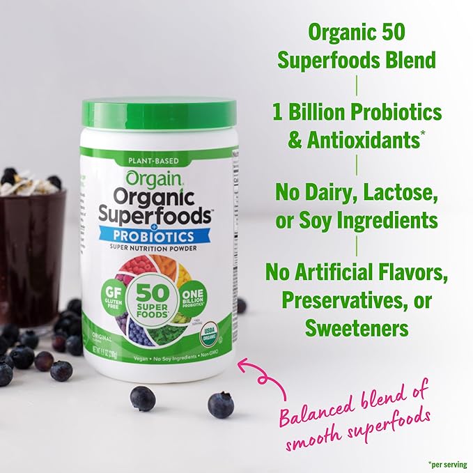 Orgain Organic Greens Powder + 50 1 Billion 0.62lb