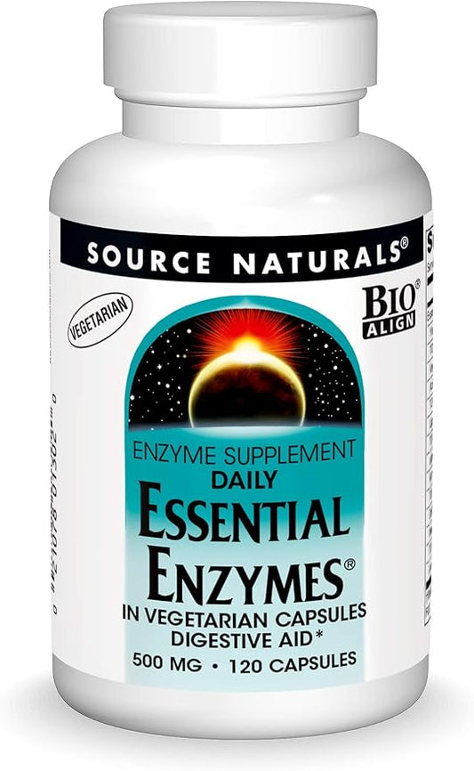 Source Naturals Essential Enzymes 500mg Bio-Aligned 120 Vegetarian