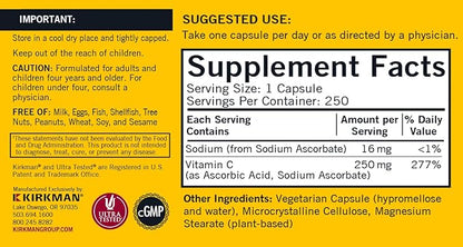 Kirkman – Vitamin C 250 mg Capsules - Hypo - 250 Count