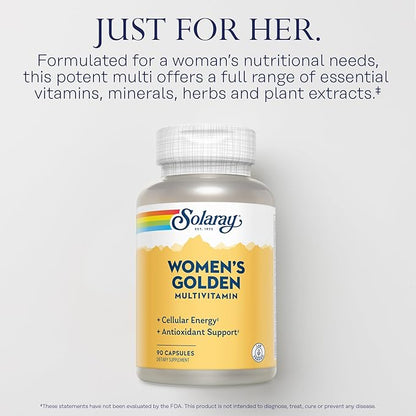 SOLARAY Women's Golden Multi-Vita-min Capsules, 90