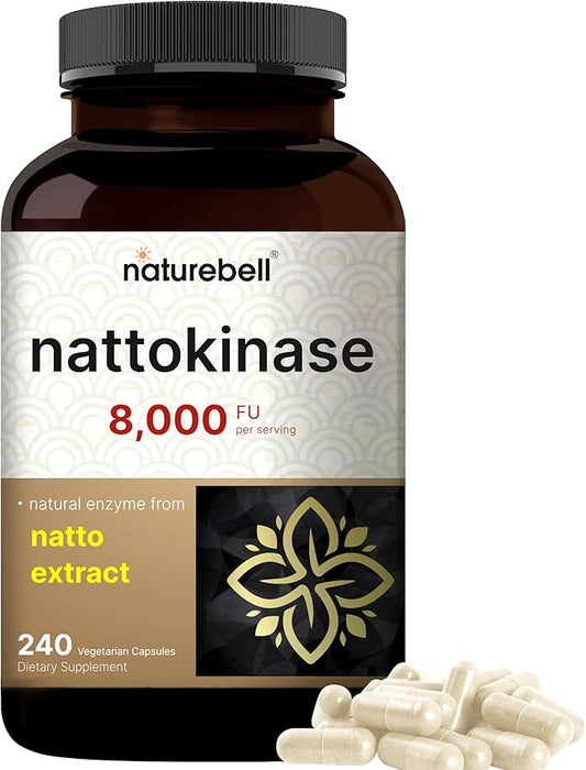 NatureBell Nattokinase Supplement 8,000 FU Per 240 Veggie