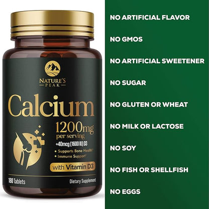 Calcium 1200 mg with Vitamin D3, 180 Tablets