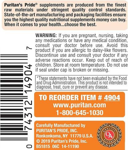 Puritan's Pride Lutein and Zeaxanthin Supplements 800mcg plus 20mg Once 240 Day 120 Count 2) (Package