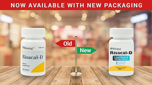 Rising Pharma - Risacal-d - Vitamin D3 & 100 tablets