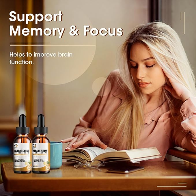 (2 Pack) ORGEUOS Magnesium Glycinate Supplement 1000mg High B6, D,