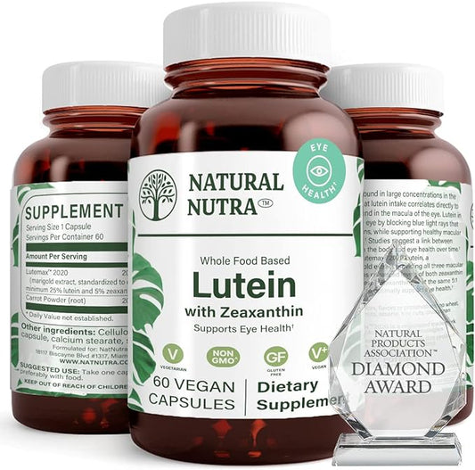 Natural Nutra Lutein and Zeaxanthin Supplement, 20mg - 60 Capsules
