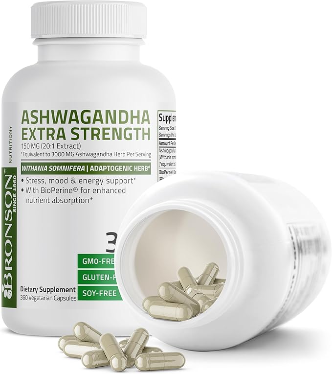 Bronson Ashwagandha Extra Strength Stress & 360 Vegetarian