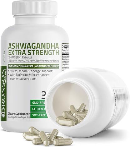 Bronson Ashwagandha Extra Strength Stress & 360 Vegetarian