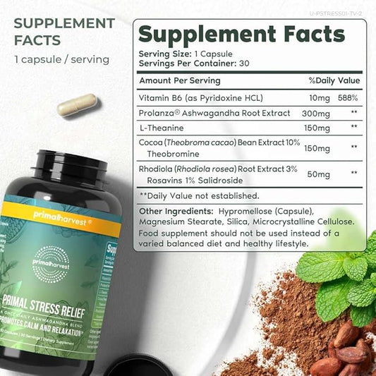 Primal Harvest Stress Relief Supplement 30 Capsules