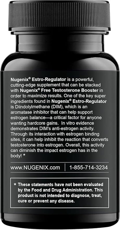 Nugenix Estro-Regulator - DIM Supplement, Estrogen Blocker for Men and Aromatase Inhibitor, Testosterone Booster - 60 Capsules