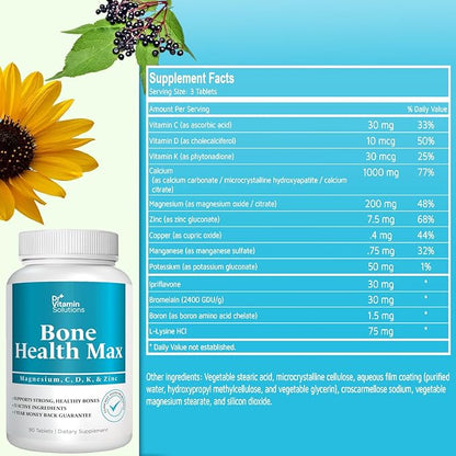 Bone Health Max D3, Bromelain (2 Bottles, 180 Tablets)