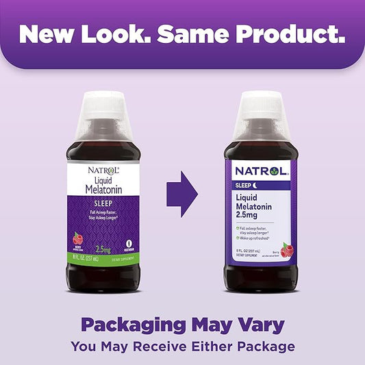 Natrol Liquid Melatonin 2.5mg, Berry-Flavored Dietary 8 Fl 23 Day