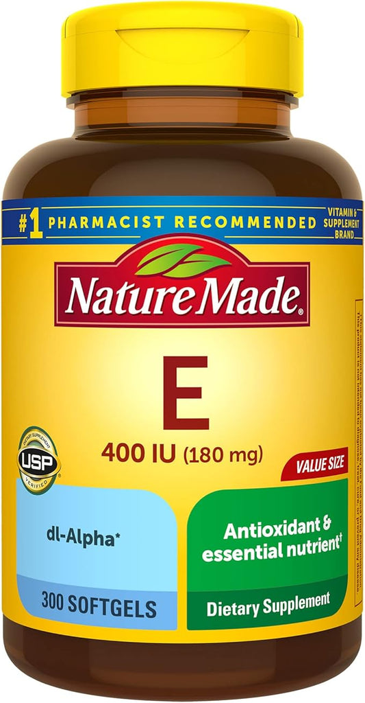 Nature Made Vitamin E 180 mg (400 IU) 300 Softgels, 300 Day