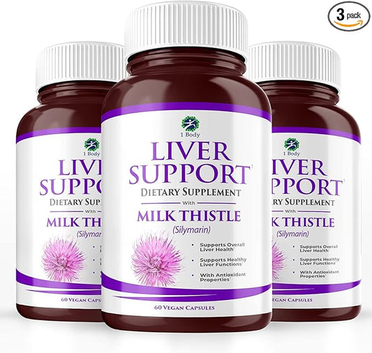 1 Body Liver Support Triple Pack 180 Capsules