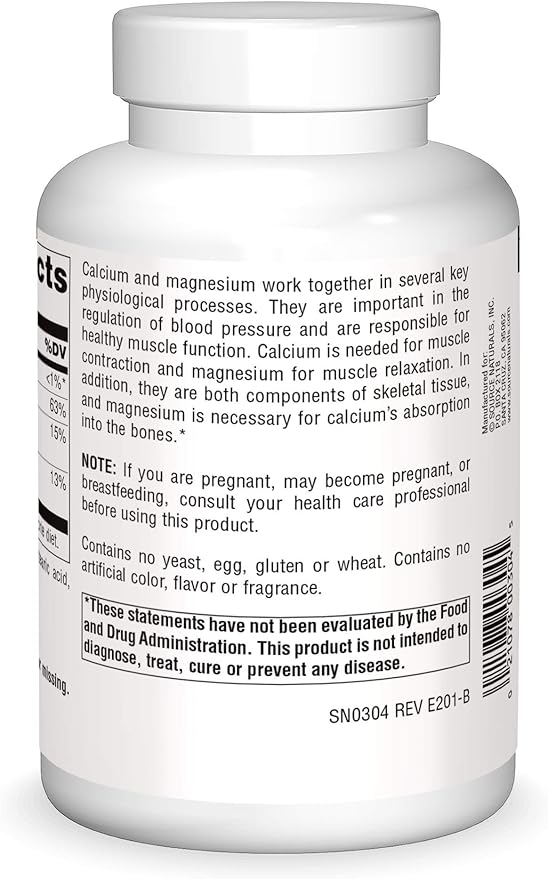 Source Naturals Calcium & Magnesium, Amino D-3, 300 300 MG 250 Tablets