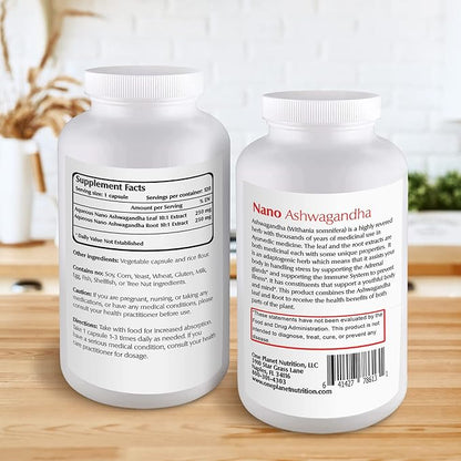 Nano Ashwagandha, 500 mg Ashwagandha Leaf 120 Capsules