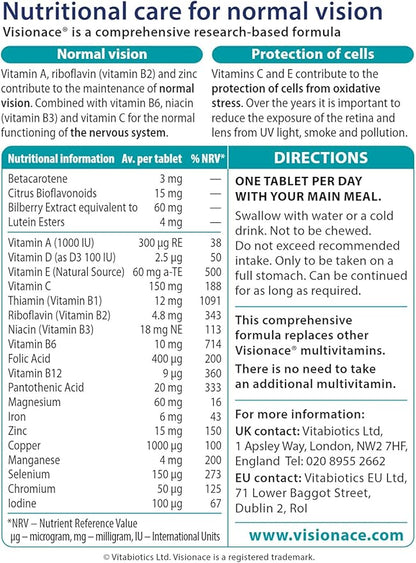 Vitabiotics Visionace Original B2 and 30 Tablets