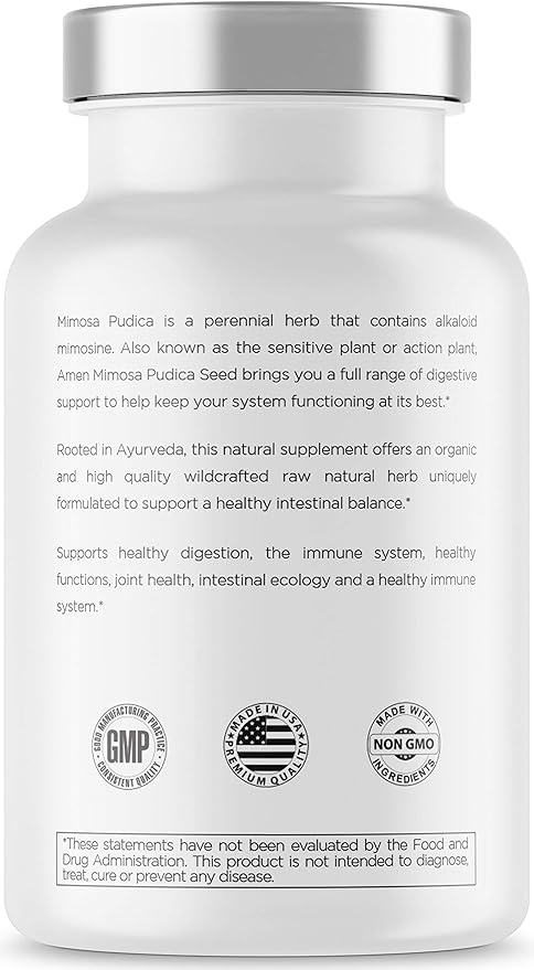Amen Organic Mimosa Pudica Seeds Capsules, 2 Month 120 Capsules