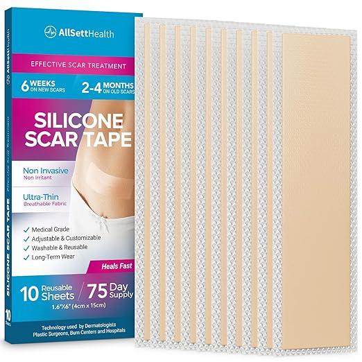 10 Pack Silicone Sheets for Scars, (6” x 1.6”)