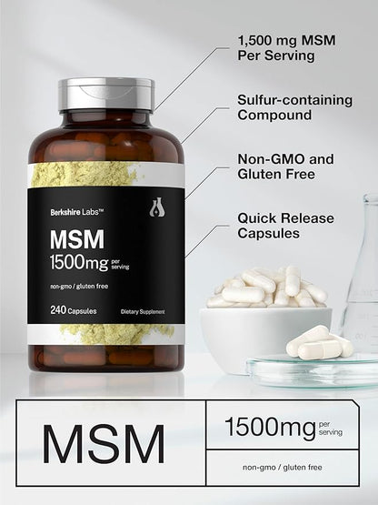 Horbäach MSM Capsules 1500mg 240 Count