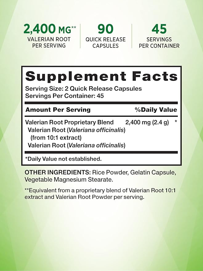 Nature's Truth Valerian Root Capsules 2400mg | 90 Count