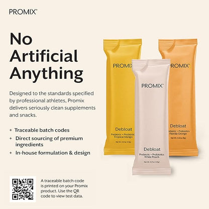 Promix Debloat Prebiotics and Probiotics Immune Support Supplement for Digestive Health, Nausea Relief, Gut Repair - Variety Pack - 12 Count