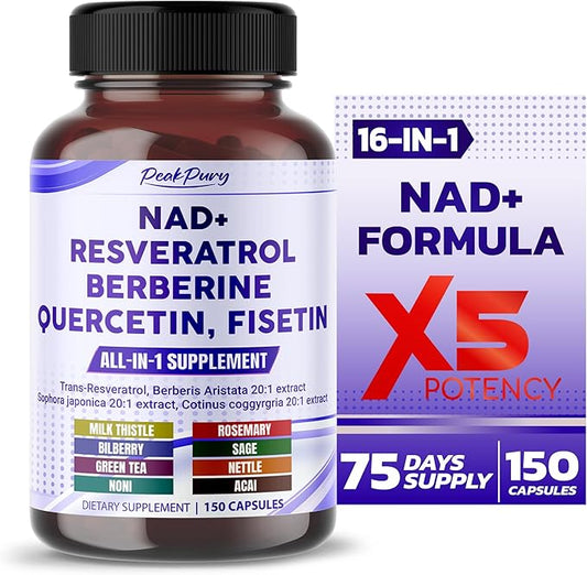 NAD+ Trans-Resveratrol 9000mg Berberine 4000mg Quercetin 1000mg Fisetin 1000mg -