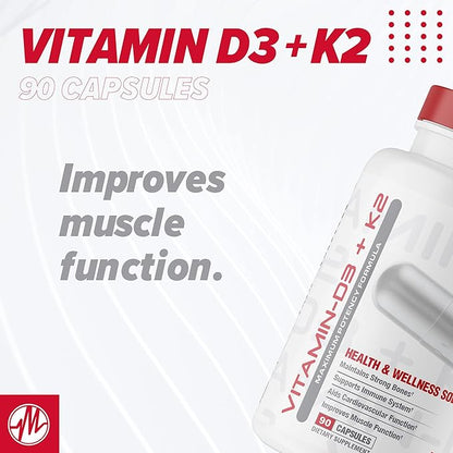 Metabolic Nutrition Vitamin D3 + K2, 90 Veggie 7000IU per