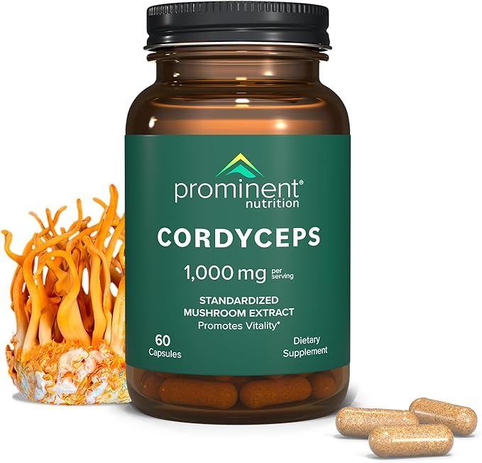Cordyceps Mushroom Capsules 1000 mg, 60 Count