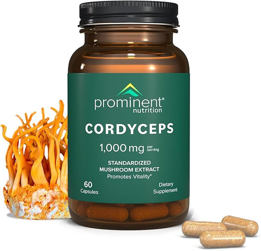Cordyceps Mushroom Capsules 1000 mg, 60 Count