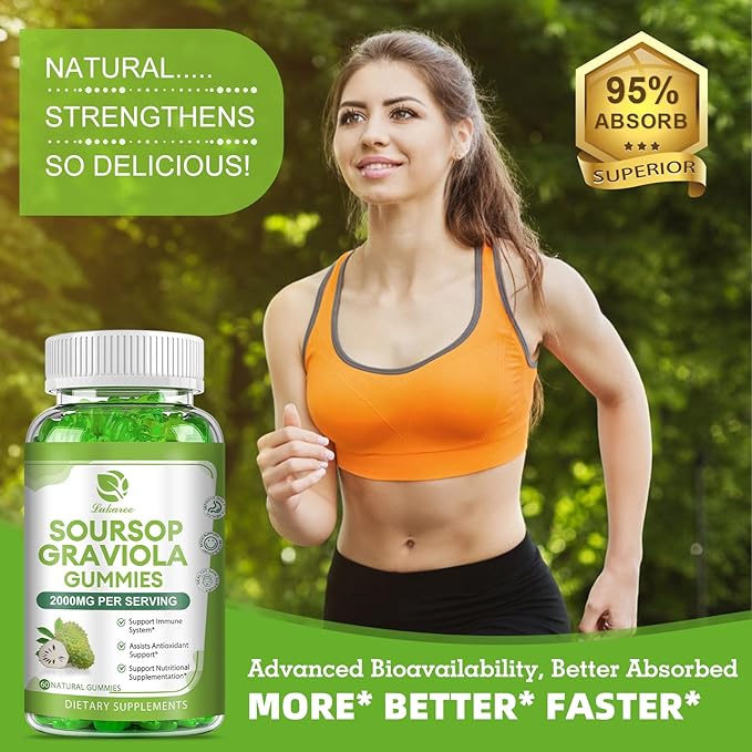 (2 Pack) Soursop Graviola Gummies 2000mg Extra 120 Gummies