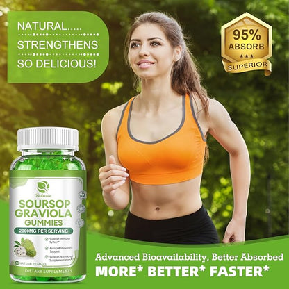 (2 Pack) Soursop Graviola Gummies 2000mg Extra 120 Gummies