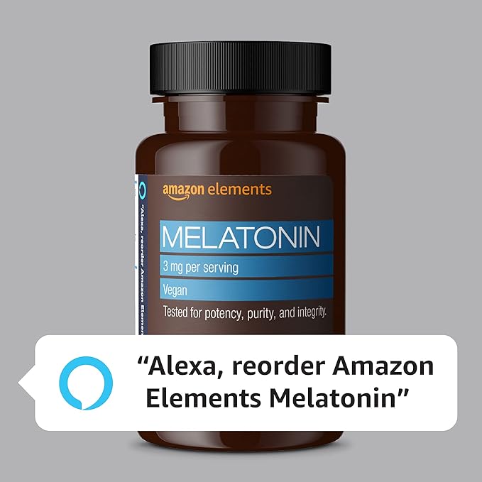 Amazon Elements Melatonin 3mg, Helps 260 Tablets, 8 month